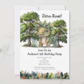 Invitation Dinosaur 4e fête d'anniversaire pour les garçons (Devant)