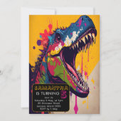Invitation Dinosaur 5e anniversaire (Devant)