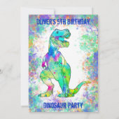 Invitation Dinosaur 5e fête d'anniversaire (Dos)