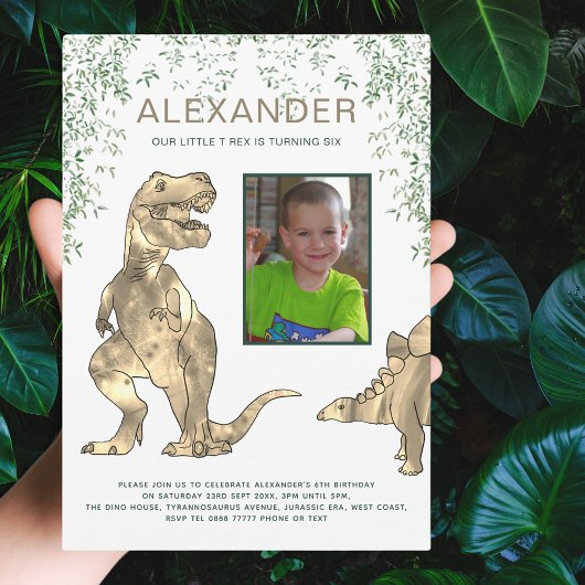Invitation Dinosaur 6e fête d'anniversaire