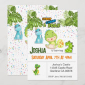 Invitation Dinosaur à deux ans (Devant / Derrière)