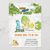 Invitation Dinosaur à l'invitation de 3 ans (Devant / Derrière)