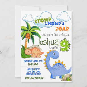 Invitation Dinosaur à l'invitation de 9 ans