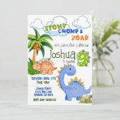 Invitation Dinosaur à l'invitation de 9 ans (Debout devant)