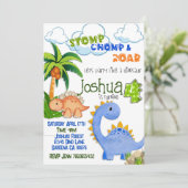 Invitation Dinosaur à quatre ans (Debout devant)