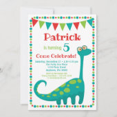 Invitation Dinosaur Amusant Dino Anniversaire (Devant)