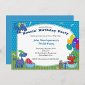 Invitation Dinosaur Anniversaire de Bash Costume Party (Devant / Derrière)