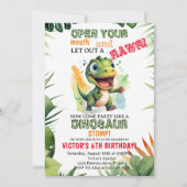 Invitation Dinosaur Anniversaire de enfant Dino Trex Boy (Devant)