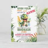 Invitation Dinosaur Anniversaire de enfant Dino Trex Boy (Debout devant)