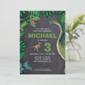 Invitation Dinosaur Anniversaire de enfant Dino Trex Chalkboa (Debout devant)