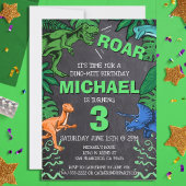 Invitation Dinosaur Anniversaire de enfant Dino Trex Chalkboa