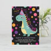 Invitation Dinosaur Anniversaire Fête Enfants Bold (Debout devant)