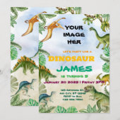 Invitation Dinosaur Anniversaire Fête Personnalisable Invitat (Devant / Derrière)