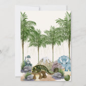 Invitation Dinosaur Anniversaire fête T-rex Aquarelle Photo (Dos)