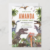 Invitation Dinosaur Anniversaire Invitation, Dinosaure Annive (Devant)