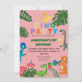 Invitation Dinosaur Anniversaire Simple mignonne Premier anni (Devant)