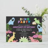 Invitation Dinosaur Anniversaire Simple mignonne Premier anni (Debout devant)