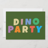 Invitation Dinosaur Anniversaire Simple mignonne Premier anni (Dos)