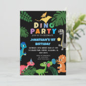Invitation Dinosaur Anniversaire Simple Premier anniversaire  (Debout devant)