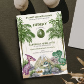 Invitation Dinosaur Anniversaire T-rex Aquarelle