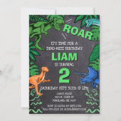 Invitation Dinosaur Anniversaire Trex Jurassic Jeu de Chalkbo (Devant)