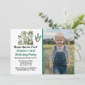 Invitation Dinosaur Aventure Boy's Birthday Party (Debout devant)