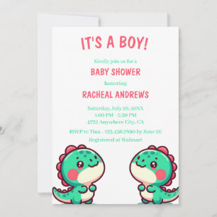 Invitation Dinosaur Baby shower bébé garçon