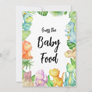 Invitation Dinosaur Baby shower Guess Baby Food Game