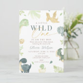 Invitation Dinosaur Baby shower invitation, baby shower dino (Debout devant)