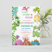 Invitation Dinosaur Birthday Party  (Debout devant)