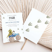 Invitation Dinosaur & Camion Monster 4e fête d'anniversaire