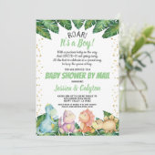 Invitation Dinosaur C'est un Baby shower de garçon par la pos (Debout devant)
