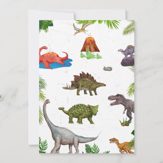 Invitation Dinosaur Cinq A Saurus 5E Anniversaire (Dos)