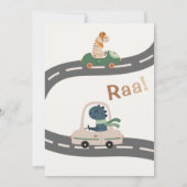 Invitation Dinosaur conducteur Animaux de fête Anniversaire d (Dos)