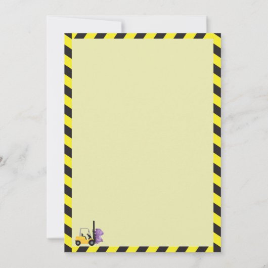 Invitation Dinosaur Construction Dino Crew 3e anniversaire (Dos)