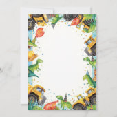 Invitation Dinosaur Construction Truck Birthday Invitatio (Dos)