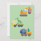 Invitation Dinosaur Construction Vehicle 3rd Birthday Party (Dos)
