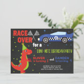 Invitation Dinosaur & course voiture frères et soeurs invitat (Debout devant)