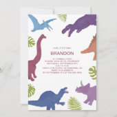 Invitation Dinosaur Cute Dino Enfant fête d'anniversaire (Devant)