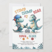 Invitation Dinosaur Dance Party Amusante Jour de l'Anniversai (Devant)