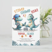 Invitation Dinosaur Dance Party Amusante Jour de l'Anniversai (Debout devant)