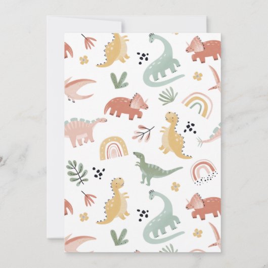 Invitation Dinosaur Deux Rex 2e fête d'anniversaire (Dos)