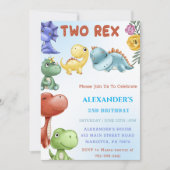 Invitation Dinosaur Deux Rex fête d'anniversaire (Devant)