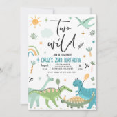Invitation Dinosaur deux Wild 2e fête d'anniversaire (Devant)