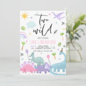 Invitation Dinosaur deux Wild 2e fête d'anniversaire (Debout devant)