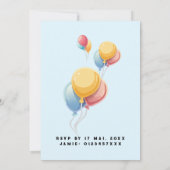 Invitation Dinosaur dino fête anniversaire de enfant bleu drô (Dos)