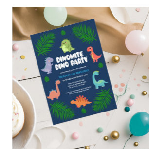 Invitation Dinosaur Dino Première fête d'anniversaire