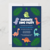 Invitation Dinosaur Dino | Première fête d'anniversaire (Devant)