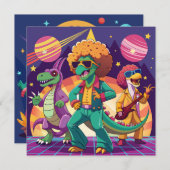 Invitation Dinosaur Disco Dig (Devant / Derrière)