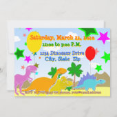 Invitation Dinosaur DJ Party 5e anniversaire Cool (Dos)